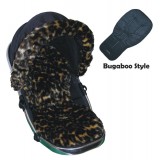 Seat Liner & Hood Trim to fit Bugaboo Pushchairs - Leopard Faux Fur
